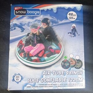 WHAM-IT Snow Boogie 48" Air Tube Snow Sled 2 Kids Age 4+ or 1 Adult, New Sealed